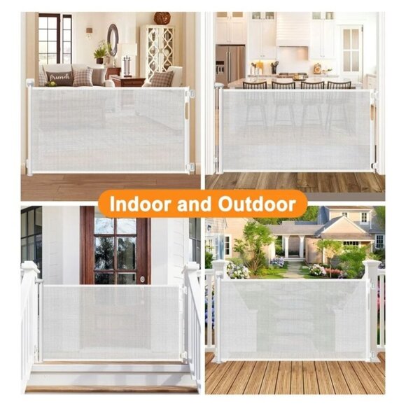 Retractable Baby/Dog Gate 36Tall x80 Wide No Drilling Mesh Durable In Or Outdoor - Picture 4 of 7